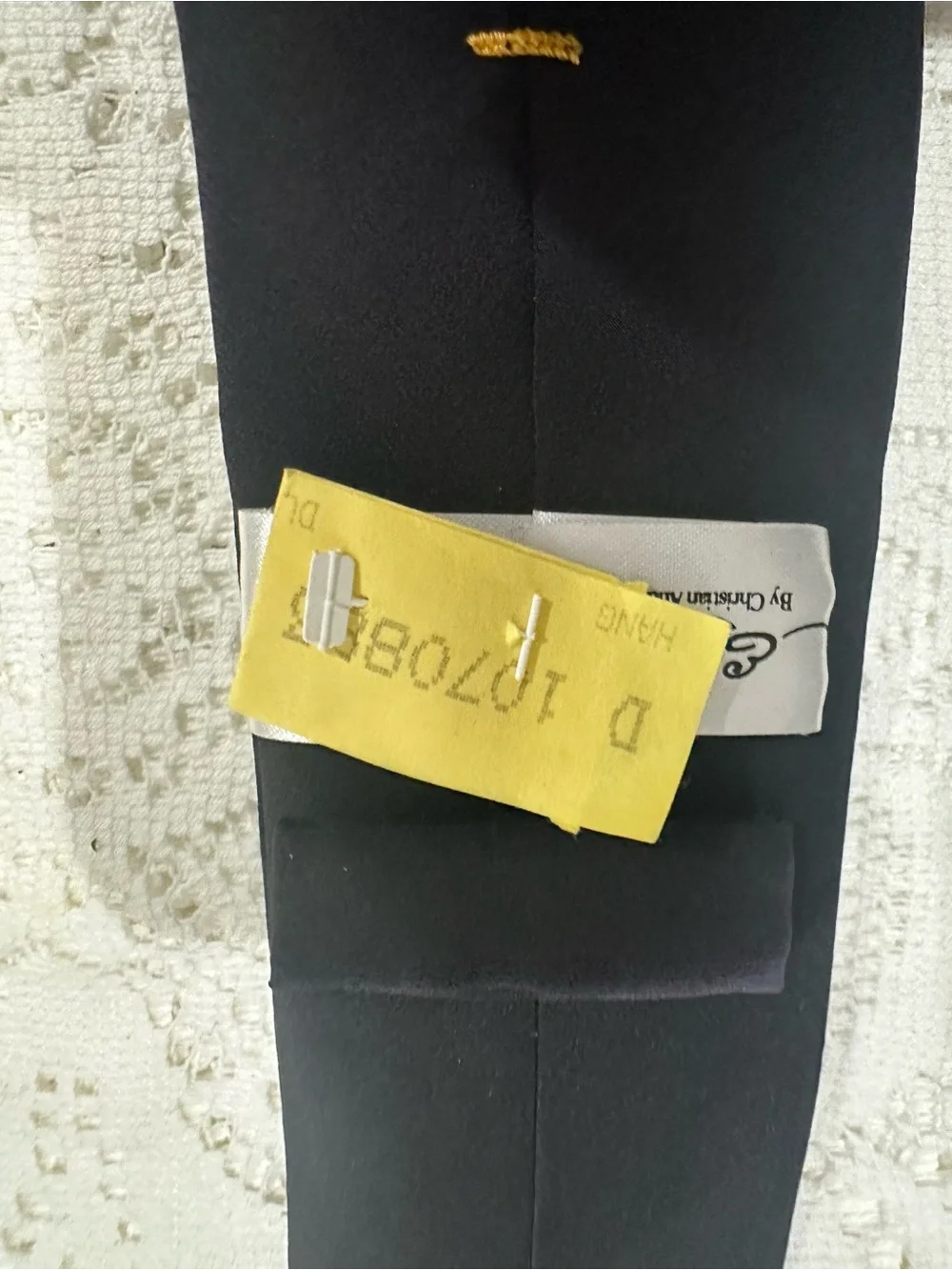 Ed Hardy  Black Tie with Gold Script and Red Accents
